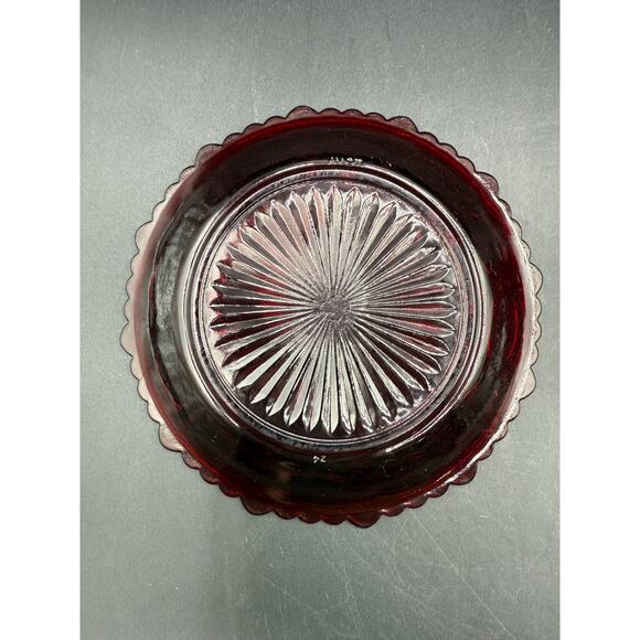 Avon Cape Cod Ruby Red Glass 7" Salad Plates-Vintage Serving-Set of 6 - Picture 6 of 8